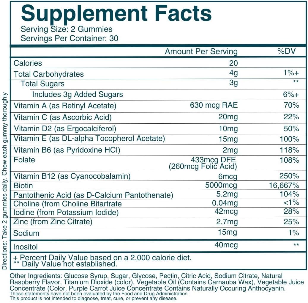 Biotin Hair Skin And Nails Gummies – Vegan Vitamin Support