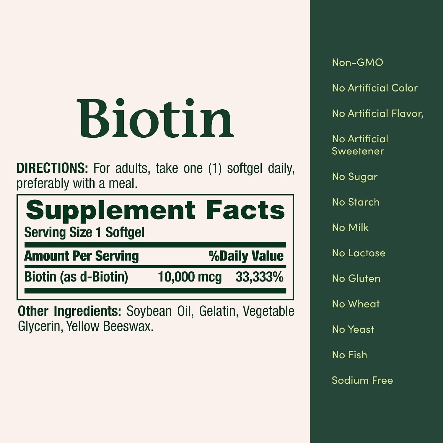 Biotin Softgels for Hair, Skin and Nails Support 120 Ct
